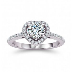 1ct Heart-Shaped VVS Moissanite Engagement Ring