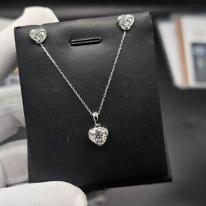 Heart-Shaped VVS Moissanite Jewelry Set