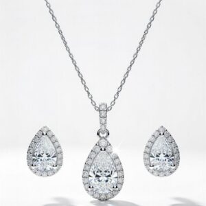 Pear-Cut VVS Moissanite Jewelry Set