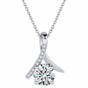 VVS Moissanite Twist Pendant Necklace