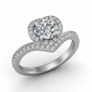 Heart Halo Engagement Ring