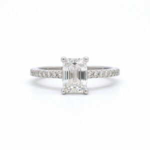 Emerald Radiance Pave Engagement Ring